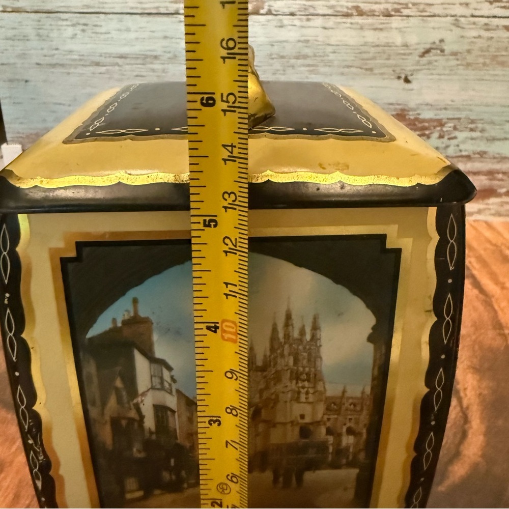 Vintage English toffee tin box was made in England by Edward Sharp black & gold - Picture 8 of 9